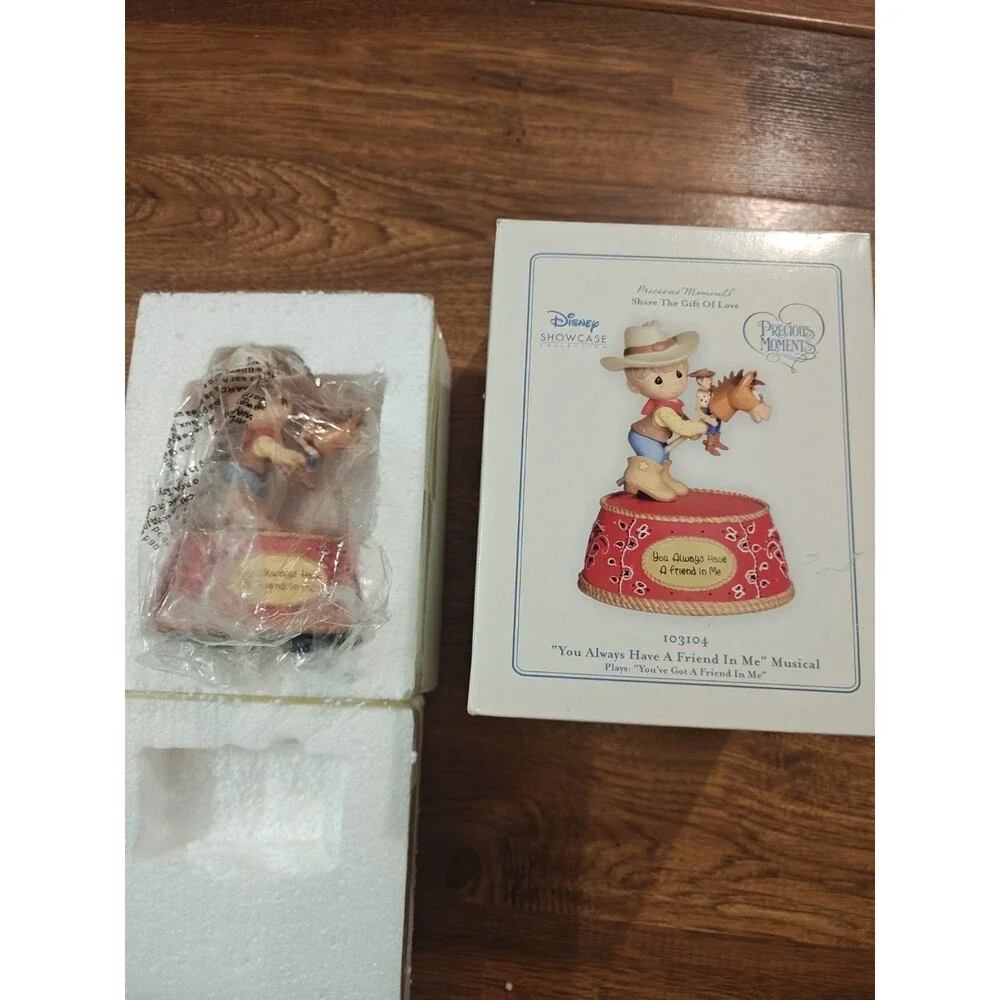 Open Box Disney Precious Moments Toy Story Music Box “You’ve Got A Friend In Me